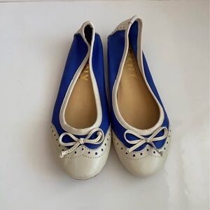 DKNY Colbalt Blue and white Ballet Flats